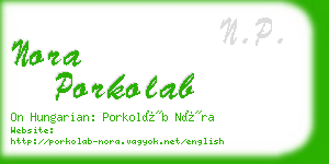 nora porkolab business card